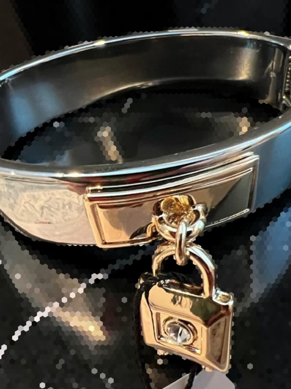 NWT White House Black Market Padlock Charm Hinge Bracelet